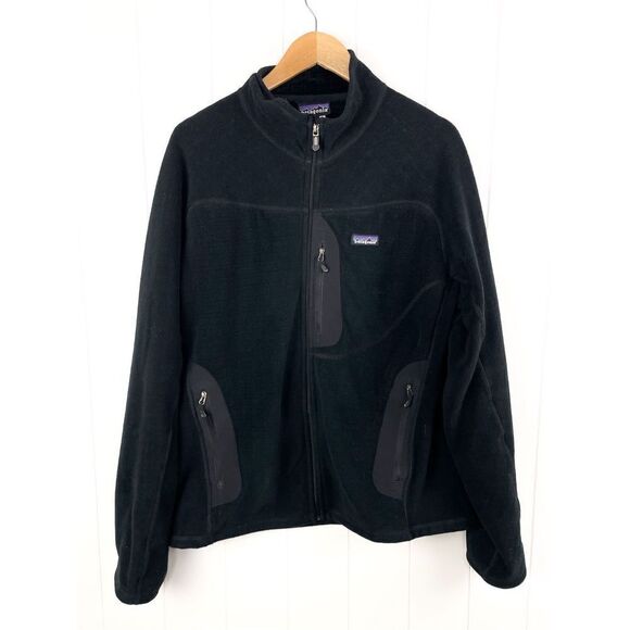 Patagonia Regulator R2 Jacket Polartec Fleece Zip Up Black Men’s L Vintage - Picture 1 of 12